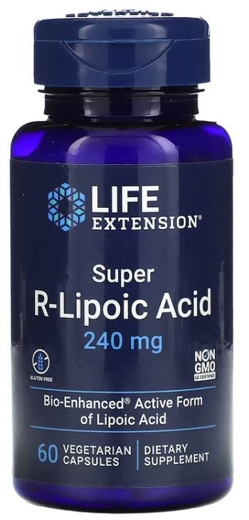Super R-Lipoic Acid 240 mg, 60 vegetarian capsules Life Extension