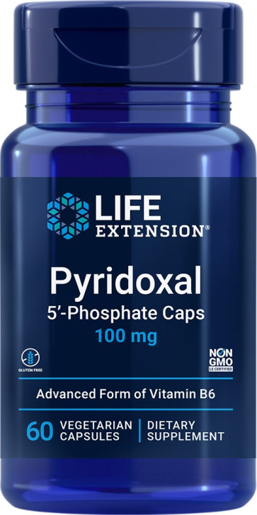 Pyridoxal 5'-Phosphate Caps, 100 mg, 60 Vegetarian Capsules Life Extension