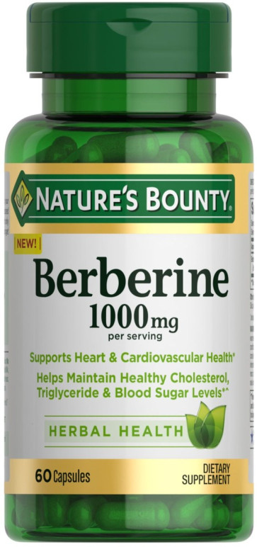 Nature's Bounty Berberine 1000mg Capsules, 60 Count
