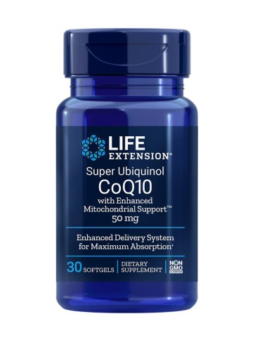 Super Ubiquinol CoQ10 with Enhanced Mitochondrial Support 50 mg, 30 softgels Life Extension