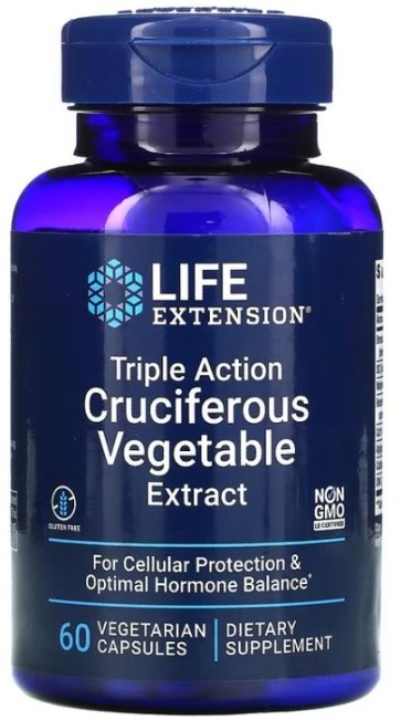 Triple Action Cruciferous Vegetable Extract 60 vegetarian capsules Life Extension