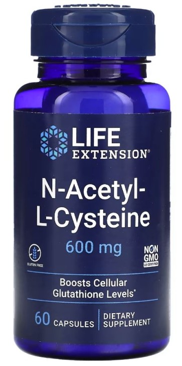 N-Acetyl-L-Cysteine (NAC) 600 mg, 60 capsules Life Extension