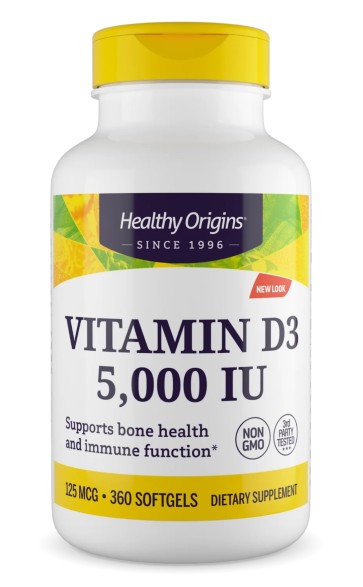 Vitamina D3 5.000 360s Healthy Origins c/ Mct Oil