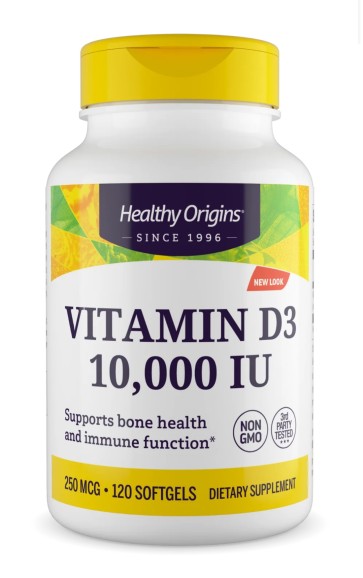 Vitamina D3 10.000 120s HEALTHY Origins com Mct Oil