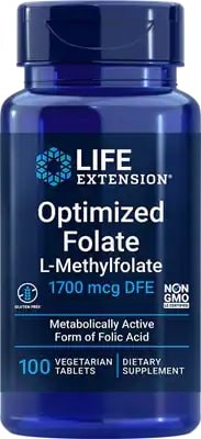 Optmized Folate 1000mcg 100tbs LIFE Extension