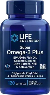 Super Omega-3 Plus EPA/DHA with Sesame Lignans. Olive Extract. Krill & Astaxanthin. 120 s LIFE Extension