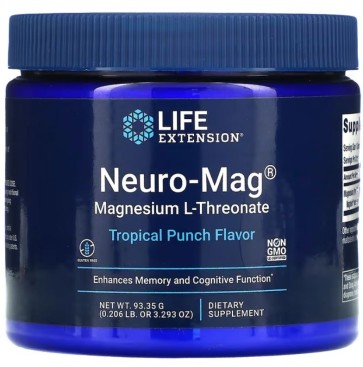 Neuro-Mag Magnesium L-Threonate (Tropical Punch) 93.35 grams Life Extension
