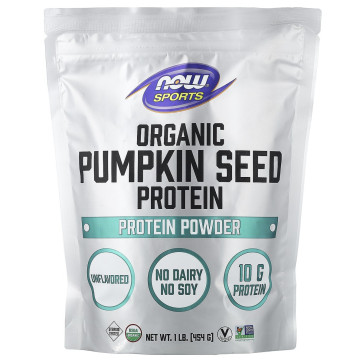 Organic Pumpkin Seed Protein Powder, Unflavored, 1 lb (454 g) Now