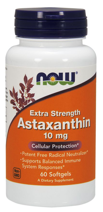 ASTAXANTHIN 10mg 60sgels NOW Foods