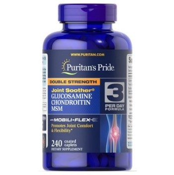 Double Strength Glucosamine. Chondroitin & MSM Joint Soother® 240 capsulas VAL. 5/2021 PURITAN