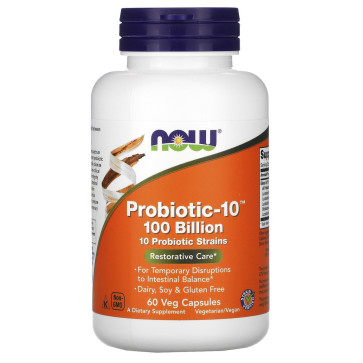 Probiotic-10, 100 Billion, 60 Veg Capsules Now