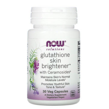 NOW Foods, Solutions, Glutathione Skin Brightener™, 30 Veg Capsules