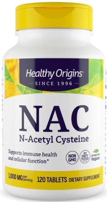 NAC (N-Acetyl Cysteine) 1000 mg 120 tabs Healthy Origins