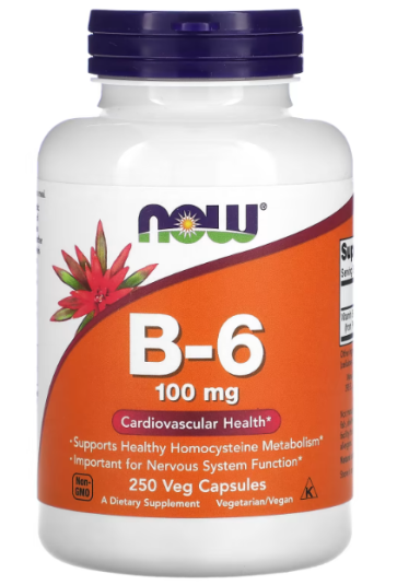 B-6 100mg 250 VCAPS Now foods