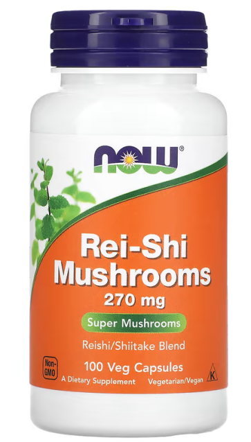 Rei-Shi Mushrooms, 270 mg, 100 Veg Capsules Now foods