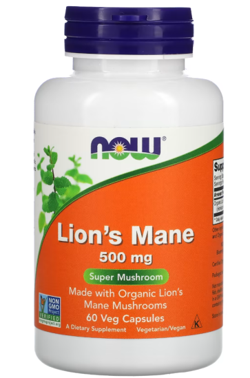 Lion's Mane, 500 mg, 60 Veg Capsules Now foods