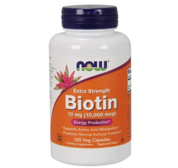 BIOTIN 10MG (10.000mcg) 120 VCAPS NOW Foods