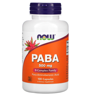 PABA, 500 mg, 100 Veg Capsules