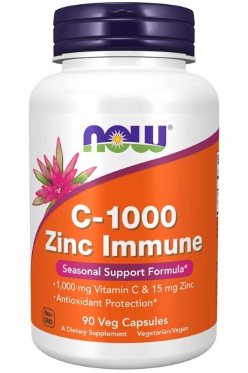 C 1000 Zinc Immune 90 Veg Caps Now foods