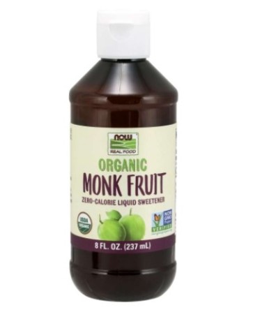 Organic Monk Fruit Zero Calorie Sweetener 237ml NOW Foods