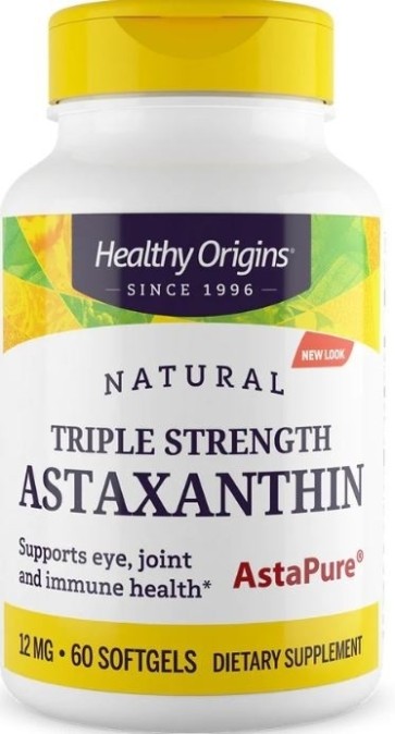 Astaxanthin 12 mg triple 60 softgels (AstaPure) Healthy Origins