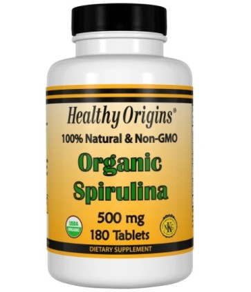 Spirulina Organic 500mg 180 Tablets Healthy Origins