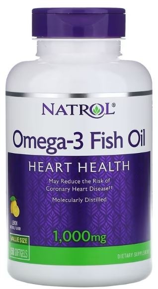 Omega 3 Fish Oil Heart Health, 1,000 mg, Lemon Softgels, 90ct Natrol