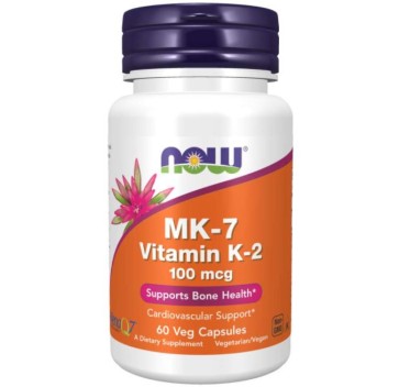 MK7 Vitamina K-2 100 mcg Veg Capsules NOW Foods
