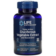 Triple Action Cruciferous Vegetable Extract and Resveratrol 60 vegetarian capsules Life Extension