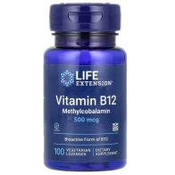 Vitamin B12 Methylcobalamin 500 mcg, 100 vegetarian lozenges Life Extension