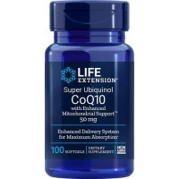 Super Ubiquinol CoQ10 with Enhanced Mitochondrial Support 50 mg, 100 softgels Life Extension