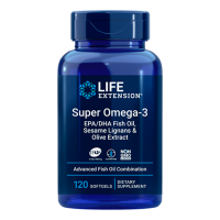 Super Omega-3 EPA/DHA with Sesame Lignans & Olive Extract. 120 softgels LIFE Extension