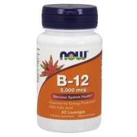 B-12 5.000mcg + Folic 60 lozenges Now Foods