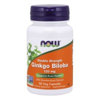 Ginkgo Biloba Double Strength 120 mg 50 Veg Capsules Now foods