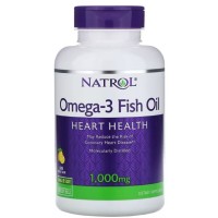 Omega 3 Fish Oil Heart Health, 1,000 mg, Lemon Softgels, 90ct Natrol